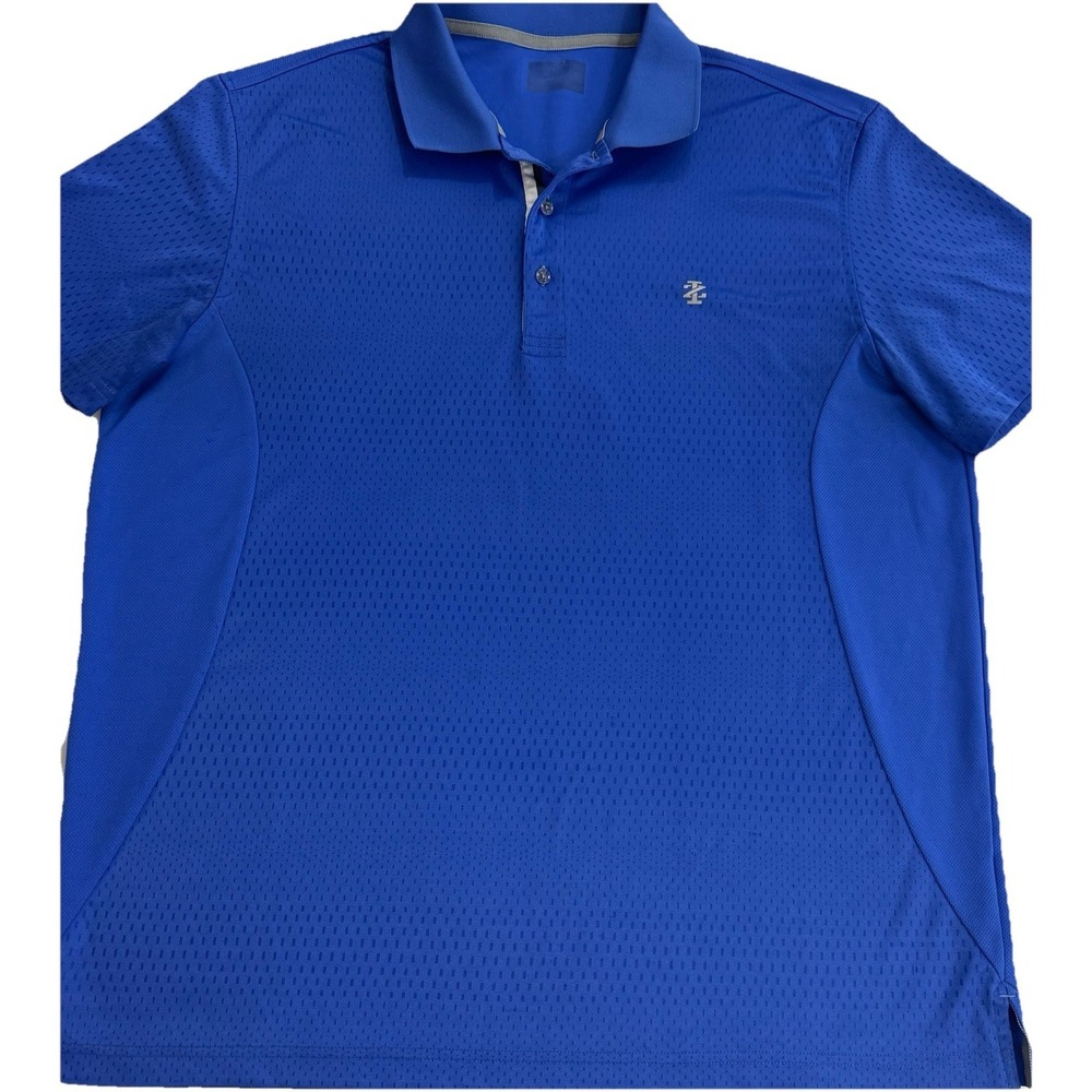 Izod Polo Shirt Men XL Blue Golf Short Sleeve Performance Wicking Casual Adult